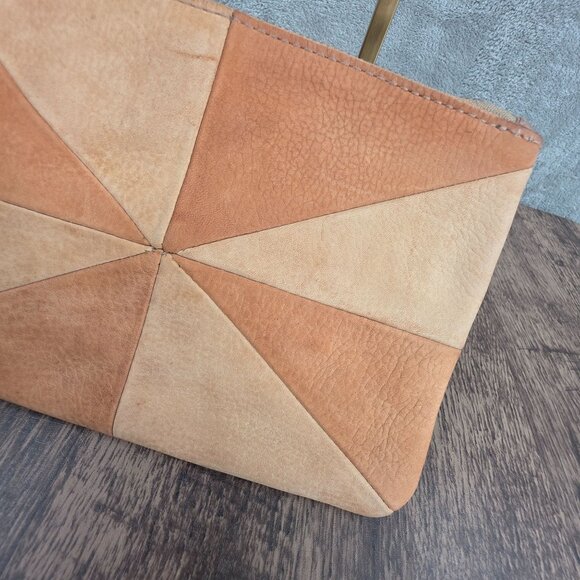 Madewell Nubuck Pouch Clutch Patchwork Edition Distant Sand Multi Spiral Western - Picture 4 of 11
